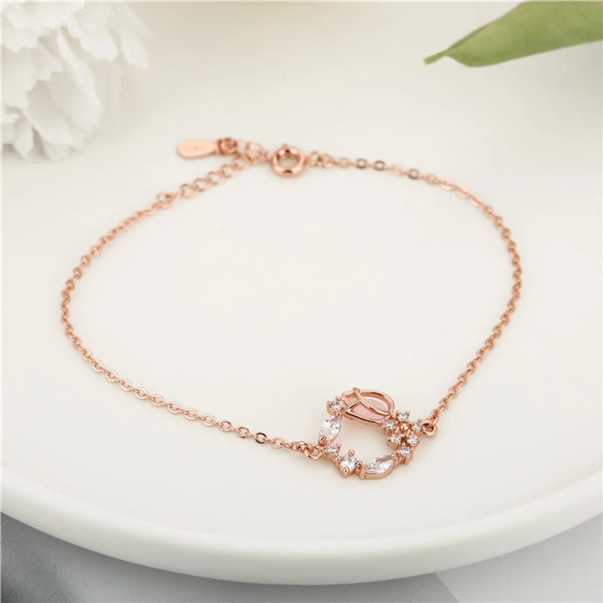 women's bracelets with braided band -Copper Vintage Style Flower Plating Bracelets