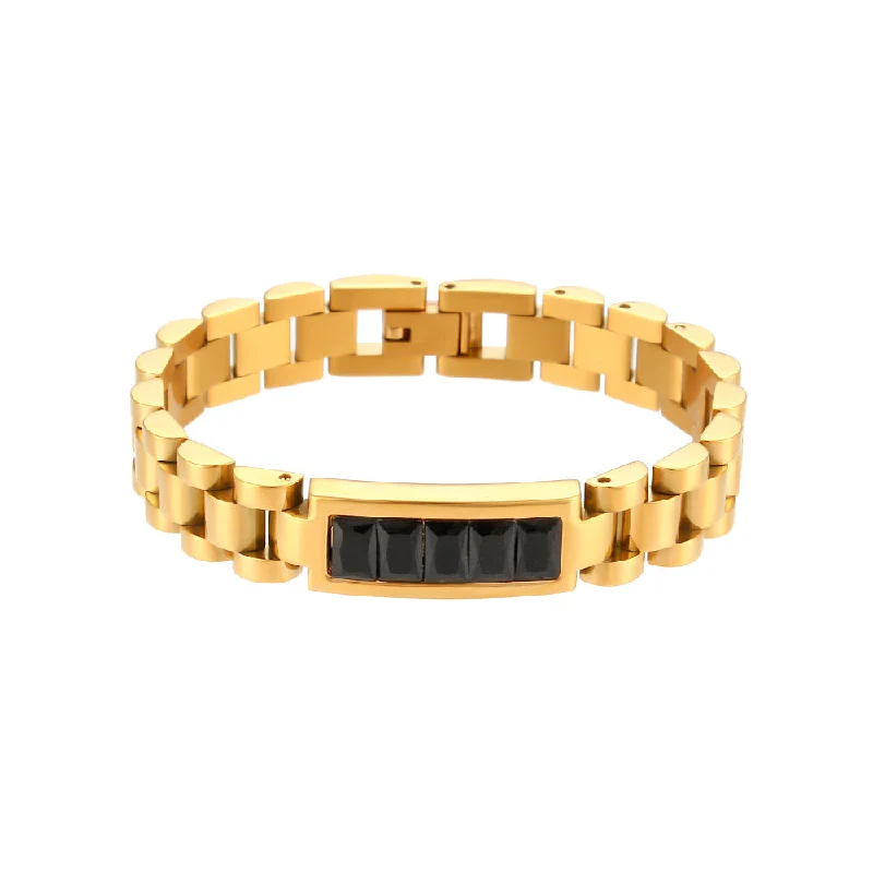 Watch Strap Bracelet-Zircon Black