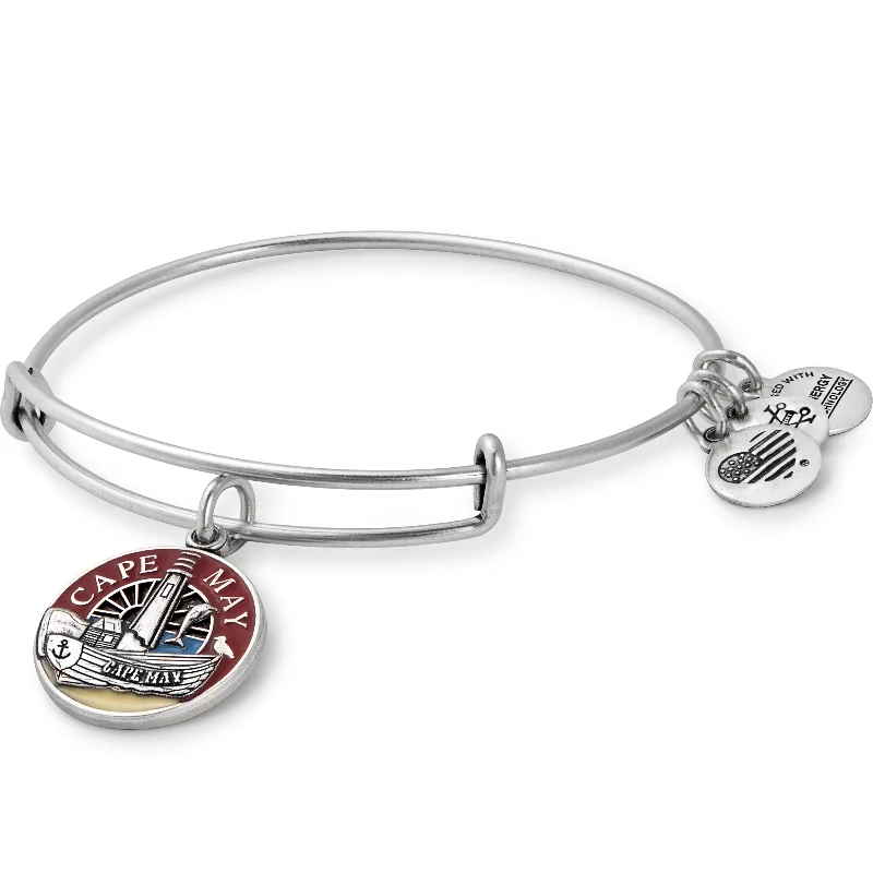 women's bracelets with diamonds and rubies -Cape May Charm Bangle Bracelet