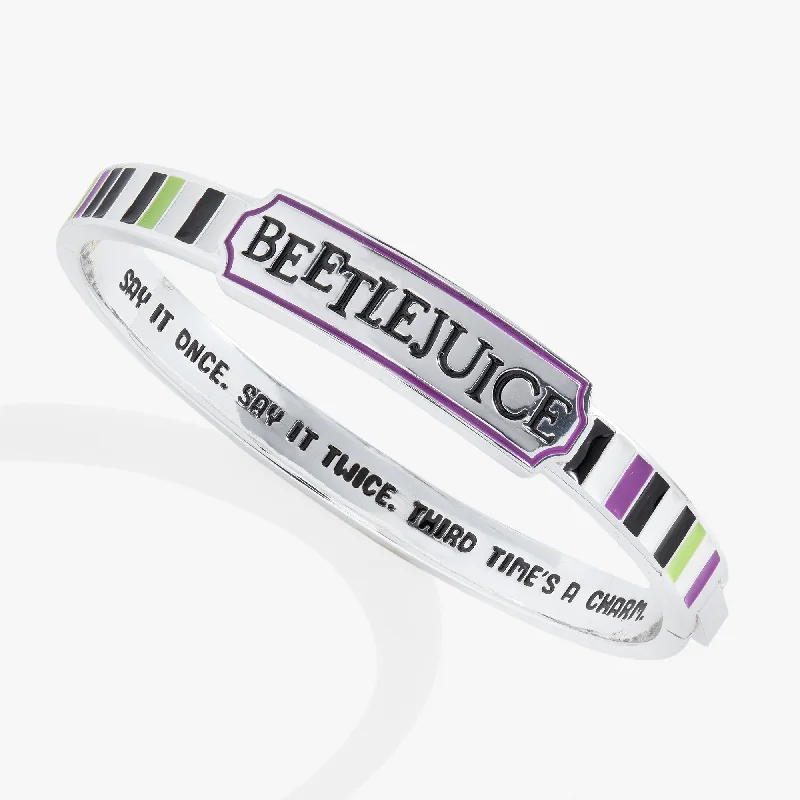 women's bracelets with infinity symbol -Beetlejuice® Hinge Bangle