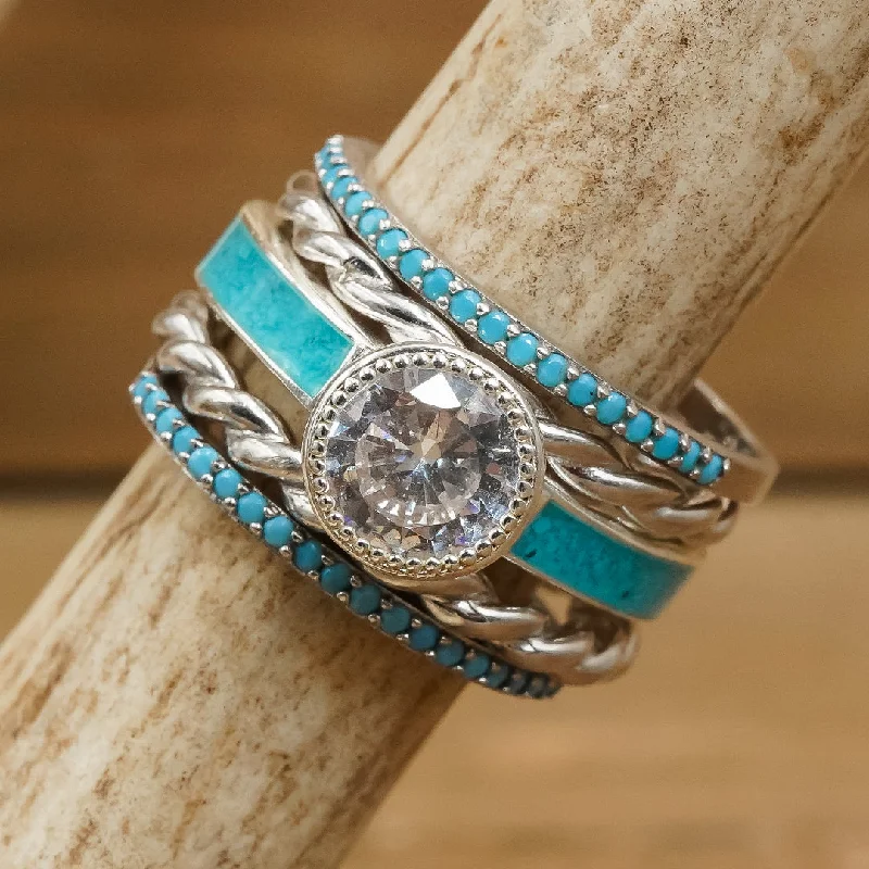 engagement rings with timeless design -Tenaya Lake Wedding Set