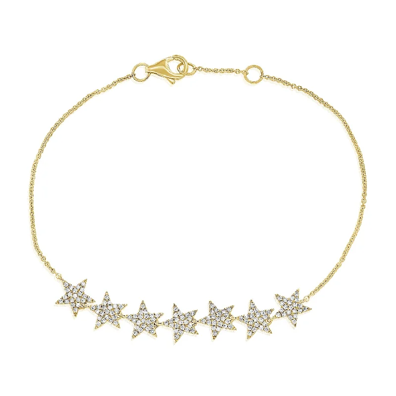 women's bracelets with zodiac sign -Diamond Multi-Star Bracelet