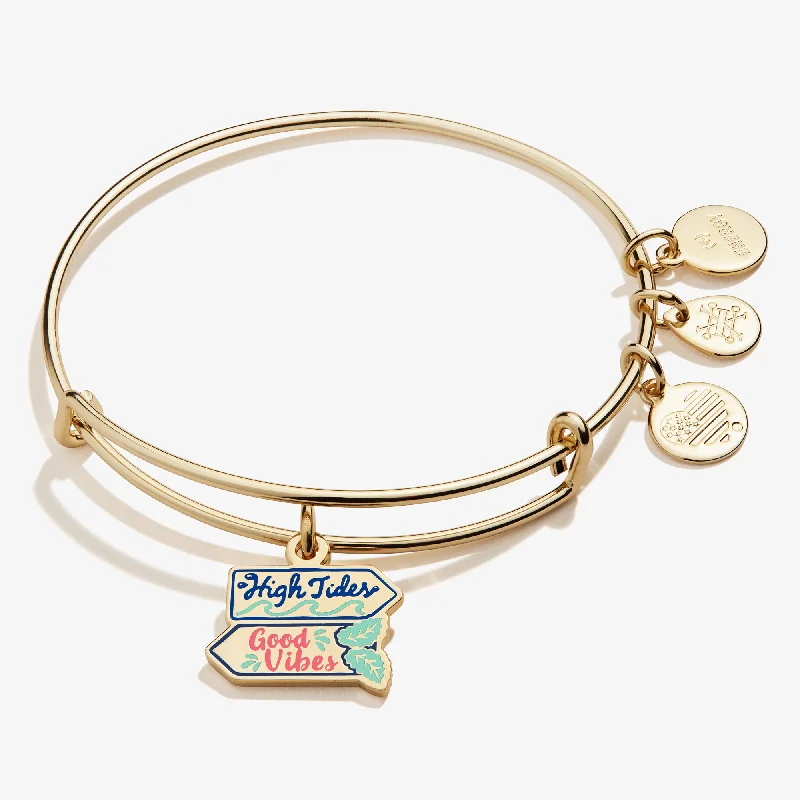 women's bracelets with sapphire -'High Tides Good Vibes' Charm Bangle