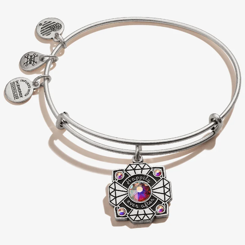 women's bracelets with braided band -'Happily Ever After' Bride Charm Bangle