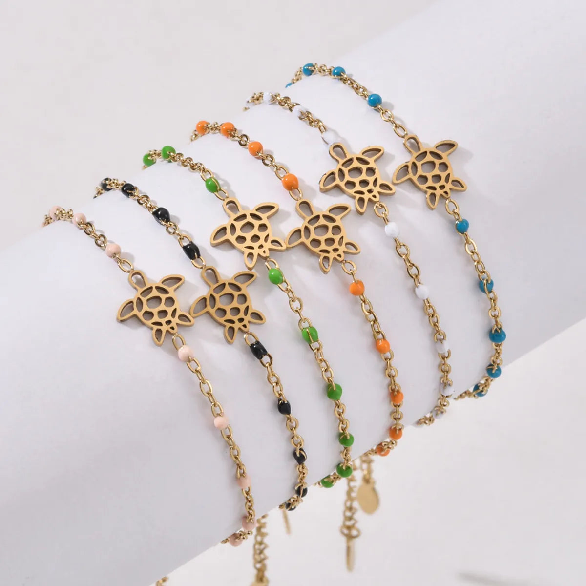 women's bracelets with turquoise -Cute Tortoise Stainless Steel Plating Bracelets