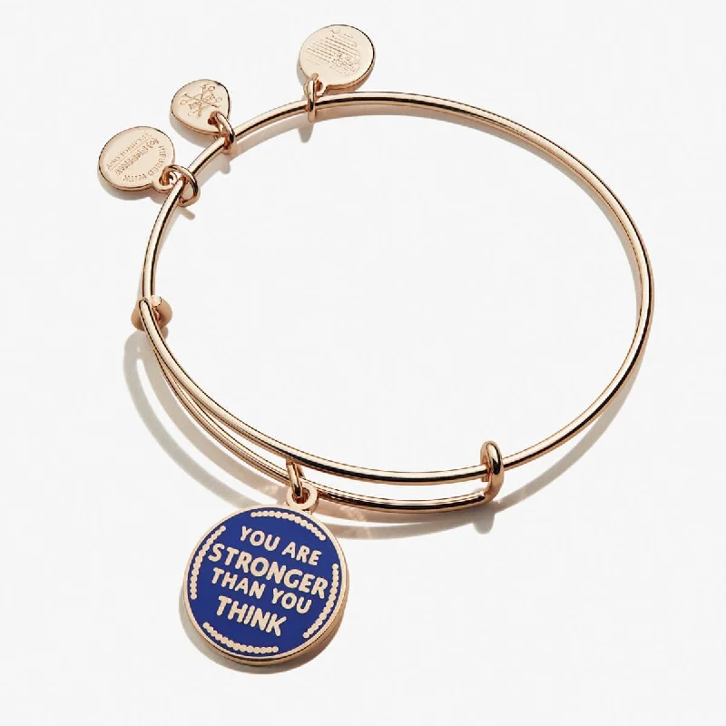 women's bracelets cuff -'You Are Stronger Than You Think' Charm Bangle