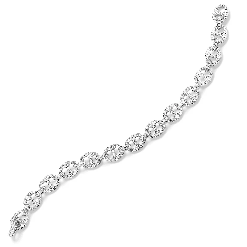 women's bracelets minimalist design -Diamond Tri-Link Bracelet