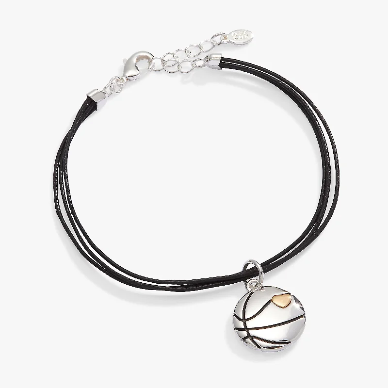 women's bracelets with mixed metals -Basketball Cord Bracelet