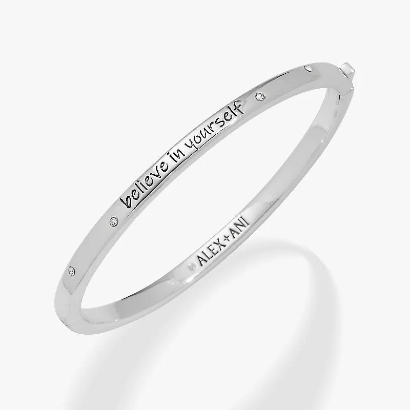 women's bracelets with simple elegance -'Believe in Yourself' Mantra Bangle