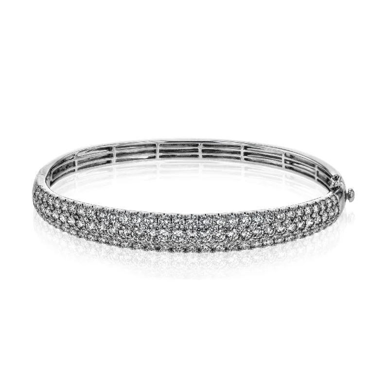 women's bracelets with charm pendants -18K WG Diamond Bangle