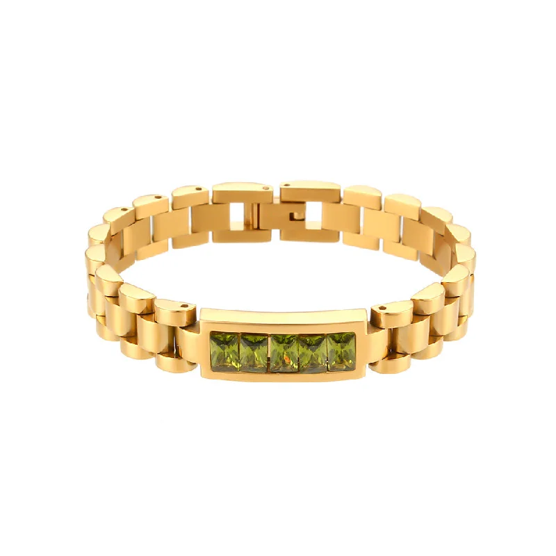 Watch Strap Bracelet-Zircon Green