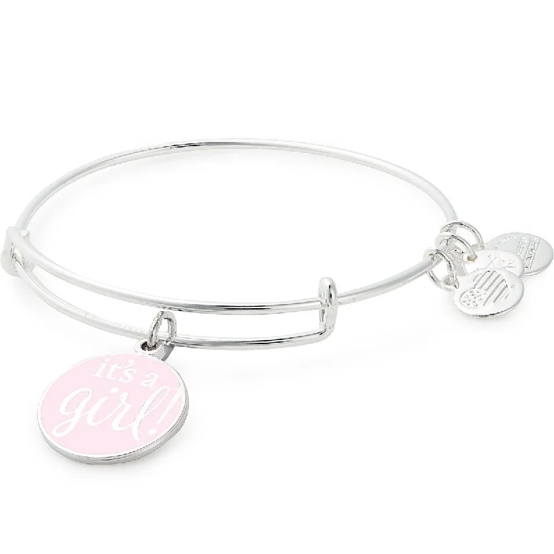 women's bracelets with simple elegance -'It's a Girl' Charm Bangle