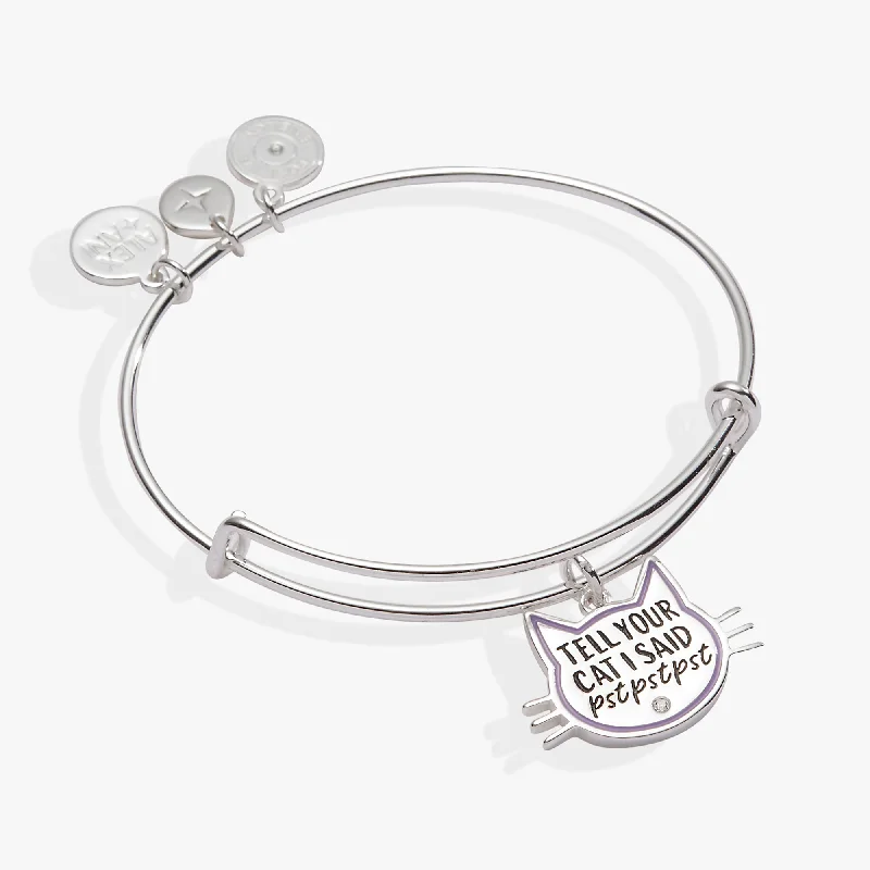 women's bracelets with unique designs -'Tell Your Cat I Said Pst Pst Pst' Bangle