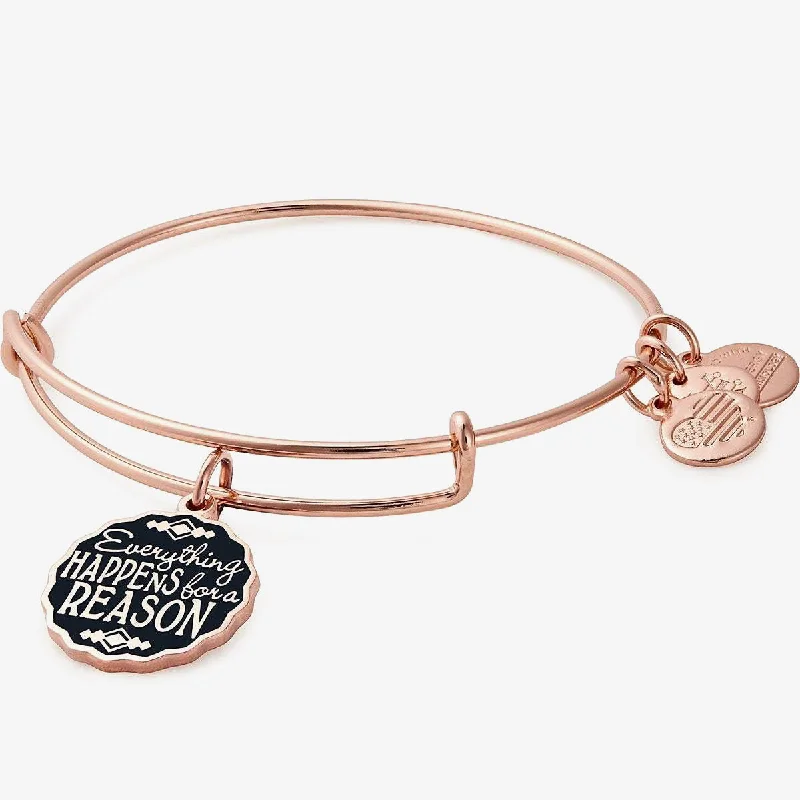 women's bracelets pearl -'Everything Happens for a Reason' Charm Bangle