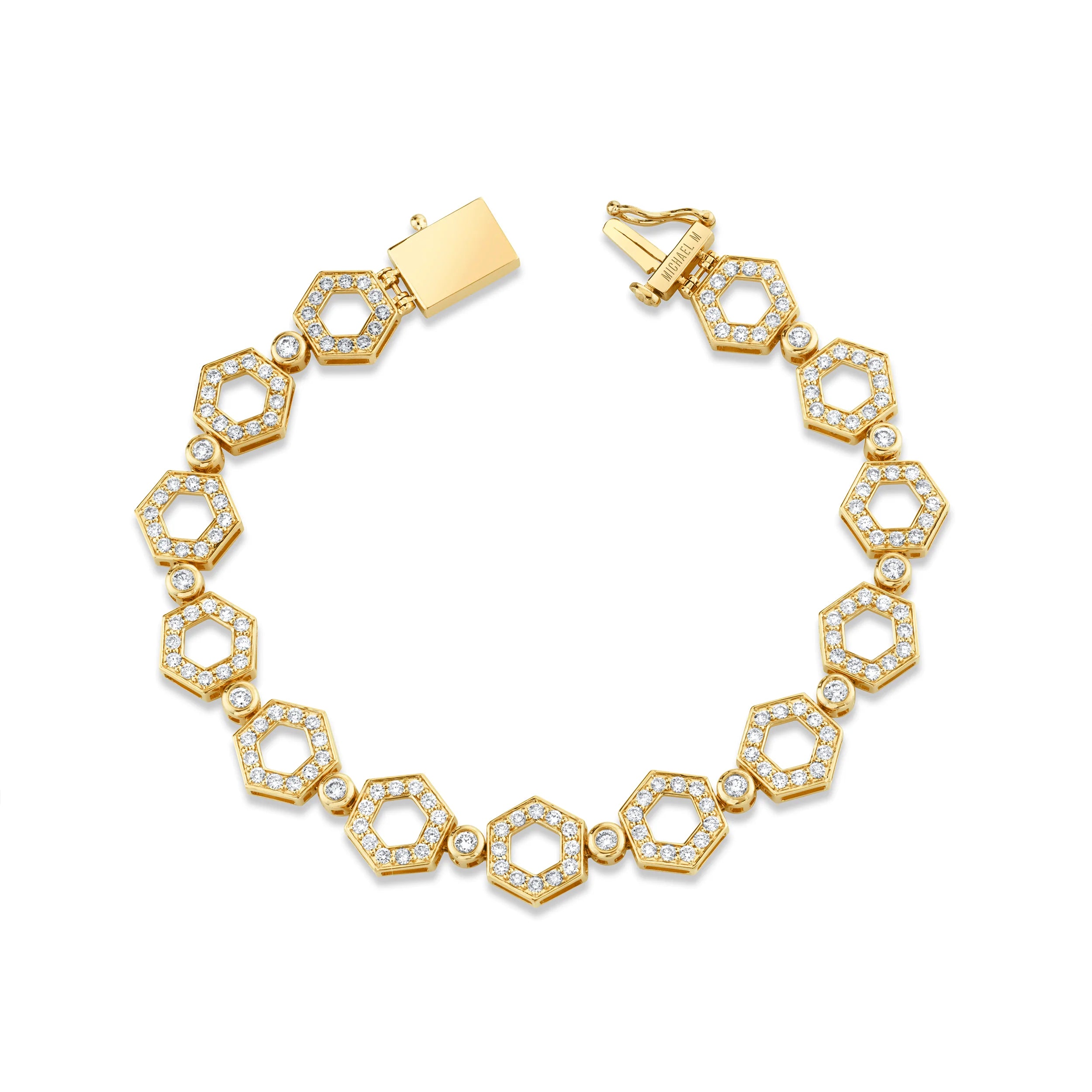 women's bracelets in bold designs -Pavé Hex Infinity Bracelet