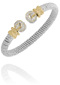 women's bracelets with braided band -Vahan - 14K Gold & Sterling Silver, Diamond Bracelet