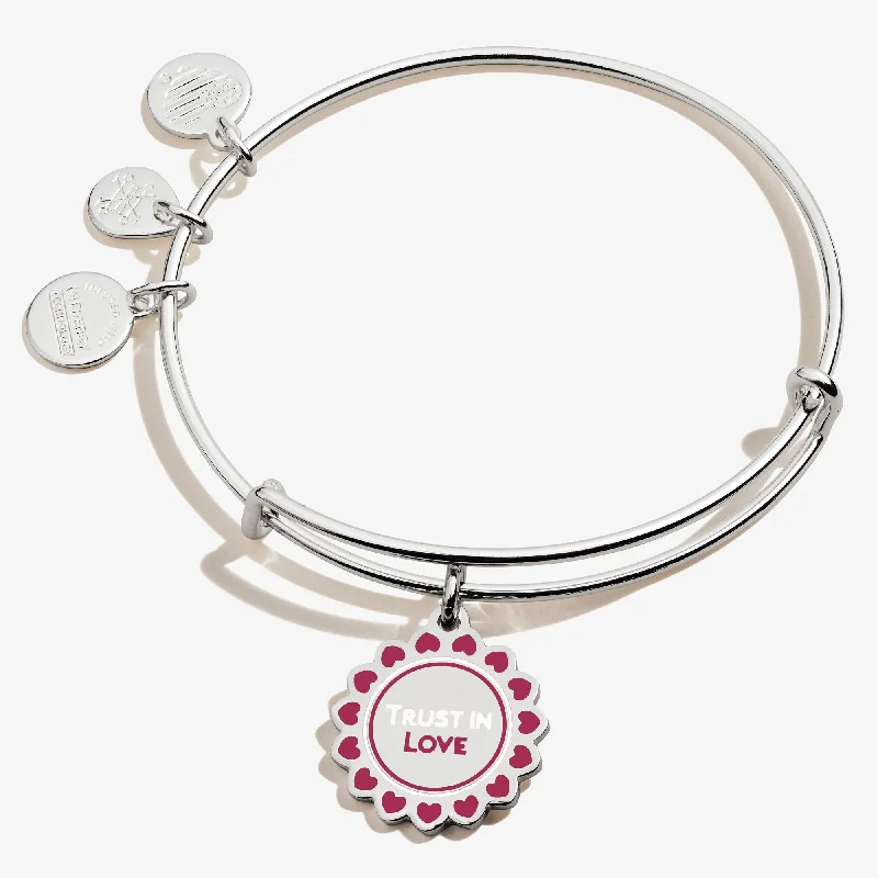 women's bracelets with elegant finish -'Trust in Love' Charm Bangle