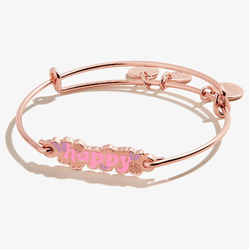 women's bracelets fashion-forward -'Happy' Inline Bangle Bracelet