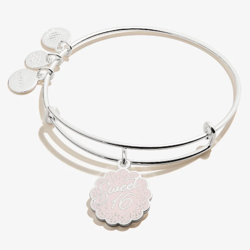 women's bracelets with modern twists -'Sweet 16' Charm Bangle