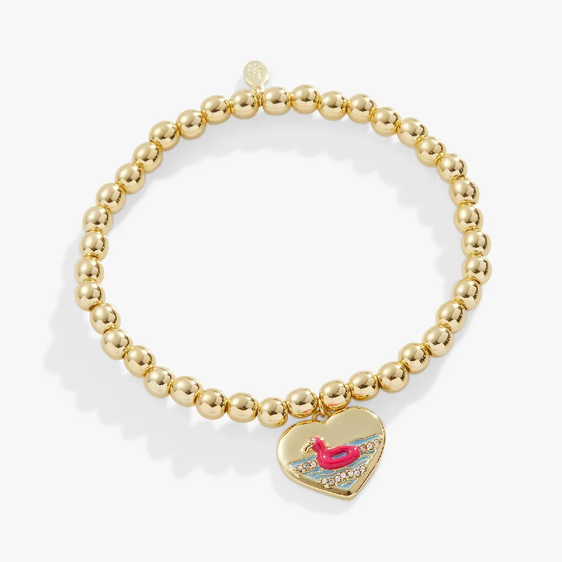 women's bracelets with diamonds and rubies -Barbie™ The Movie Heart Stretch Bracelet