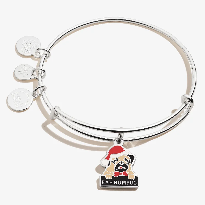 women's bracelets with crystal quartz -'Bah Humpug' Charm Bangle