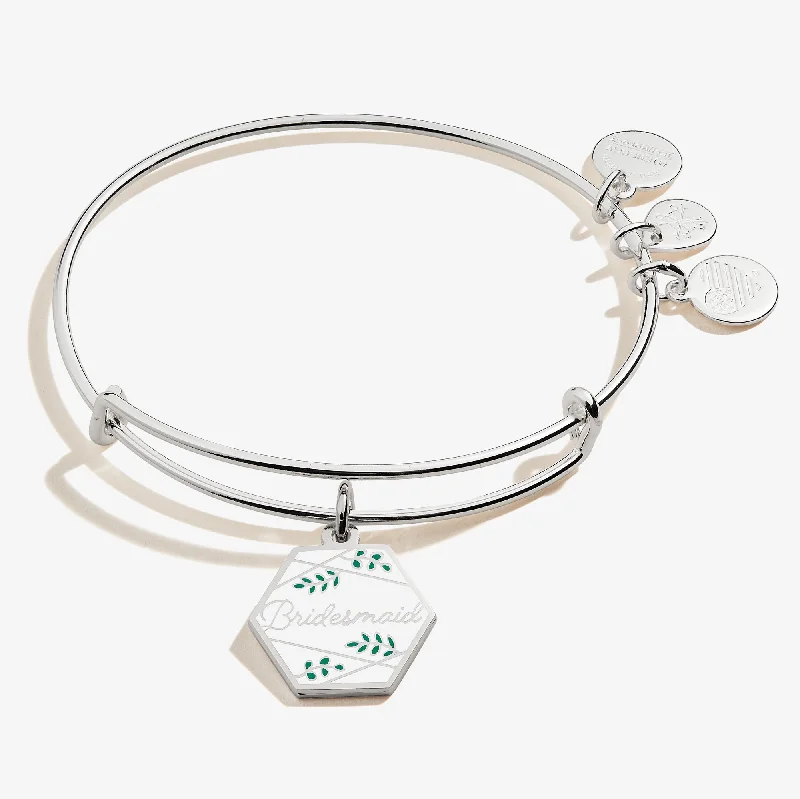 women's bracelets with simple bangle -'Bridesmaid' Charm Bangle