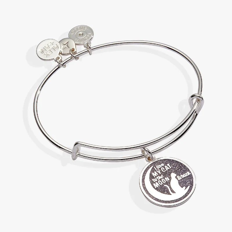 women's bracelets gold -'Love My Cat to the Moon and Back' Bangle