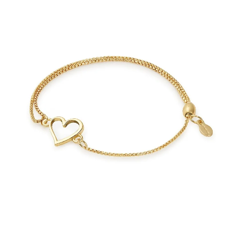 women's bracelets with simple bangle -Heart Pull Chain Bracelet