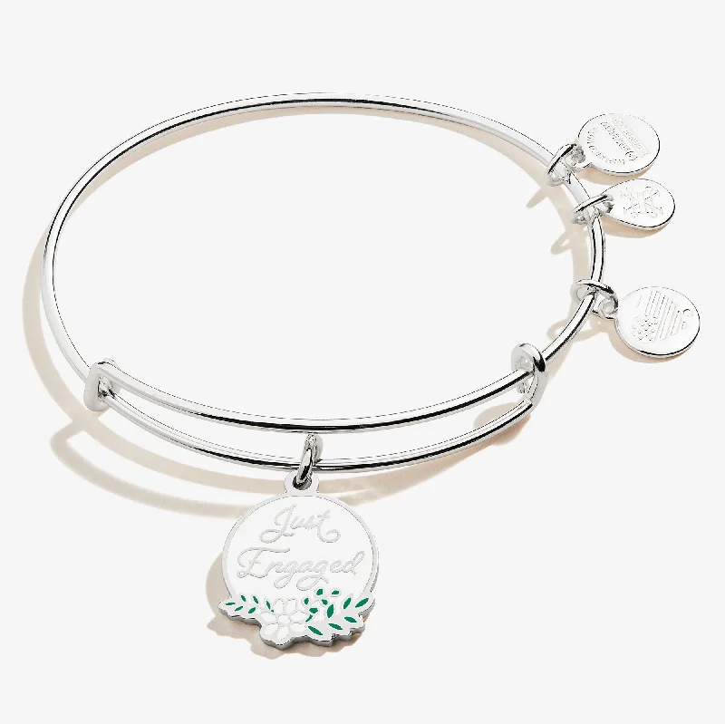 women's bracelets for gifting -'Just Engaged' Charm Bangle