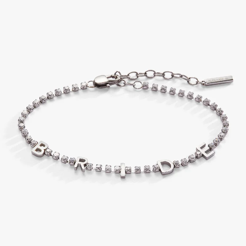 women's bracelets with stars -"Bride" Crystal Tennis Bracelet