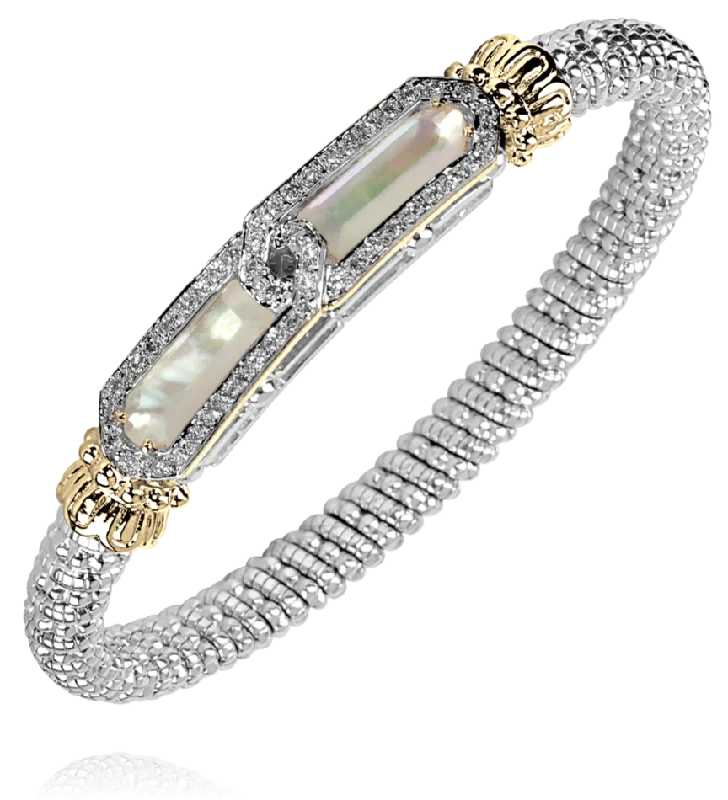 women's bracelets silver -Vahan - 14K Gold & Sterling Silver, Mother of Pearl Bracelet