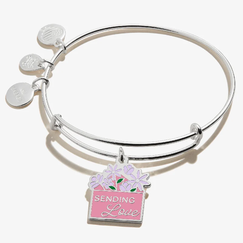 women's bracelets for engagement -'Sending Love' Charm Bangle Bracelet