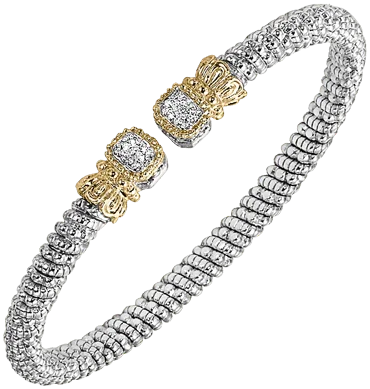 women's bracelets with emeralds -Vahan Silver Gold diamond bracelet