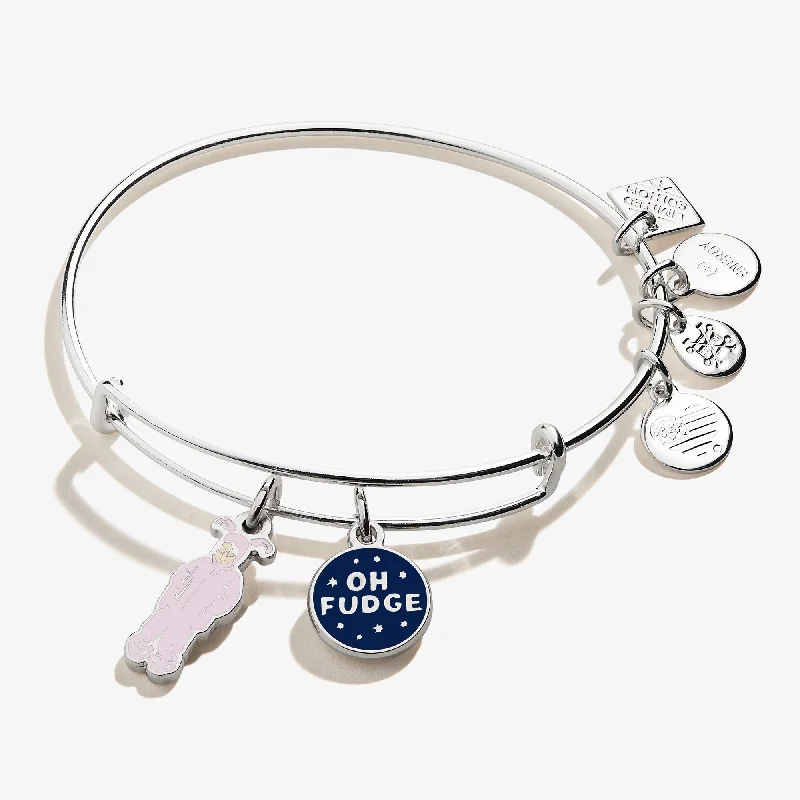 women's bracelets with large gemstone -A Christmas Story™ 'Oh Fudge' Duo Charm Bangle