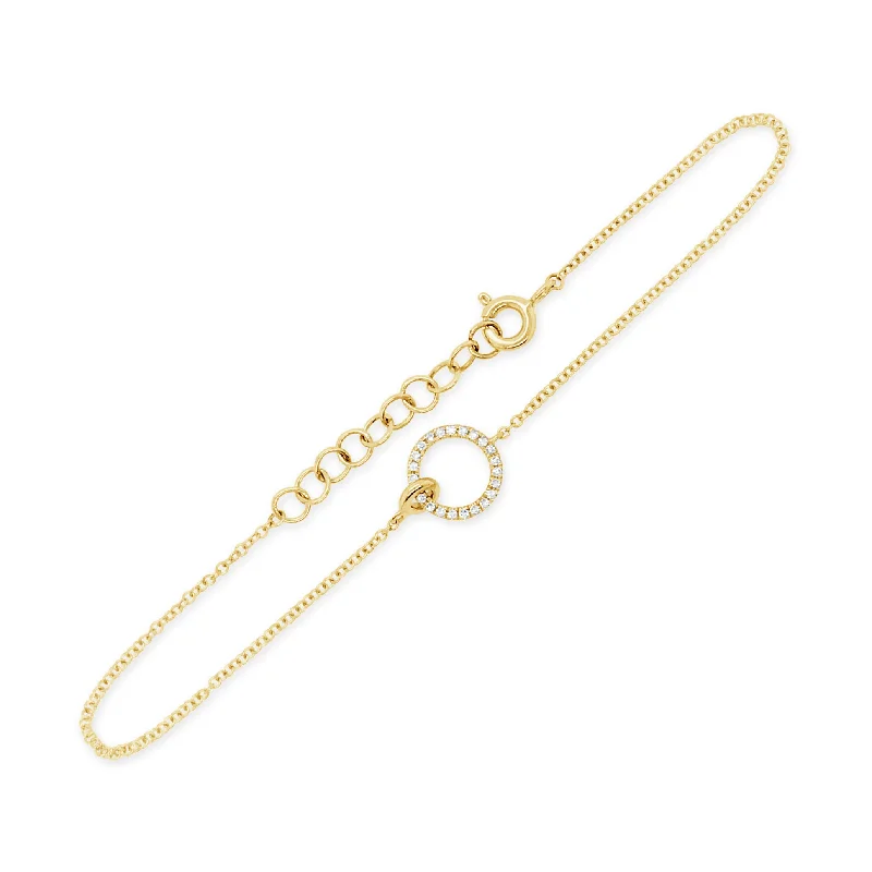 women's bracelets with chain links -Diamond Open Circle Bracelet