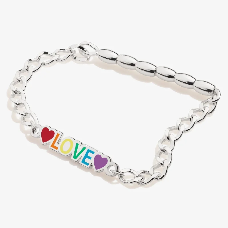 women's bracelets with birthstone -'Love' Multicolored Stretch Bracelet