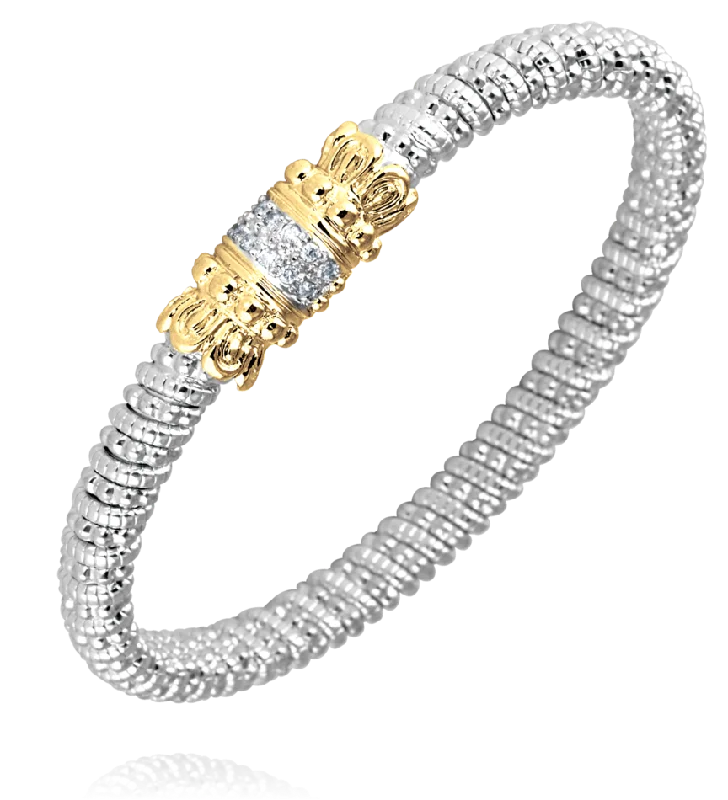 women's bracelets with gemstones -Vahan - 14K Gold & Sterling Silver, Diamond Bracelet