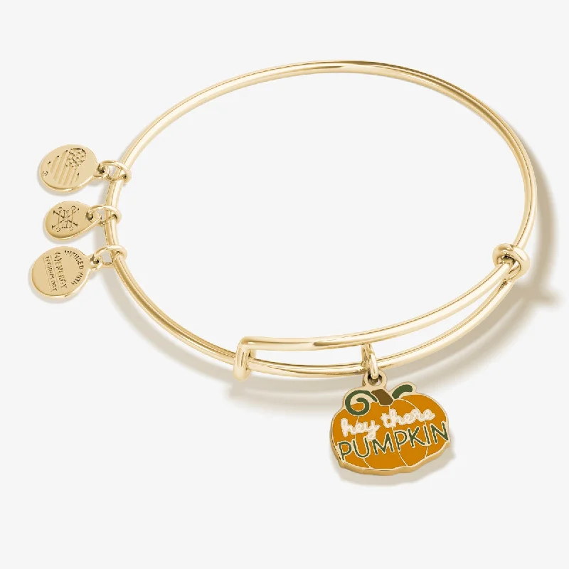 women's bracelets for engagement -'Hey There Pumpkin' Charm Bangle Bracelet