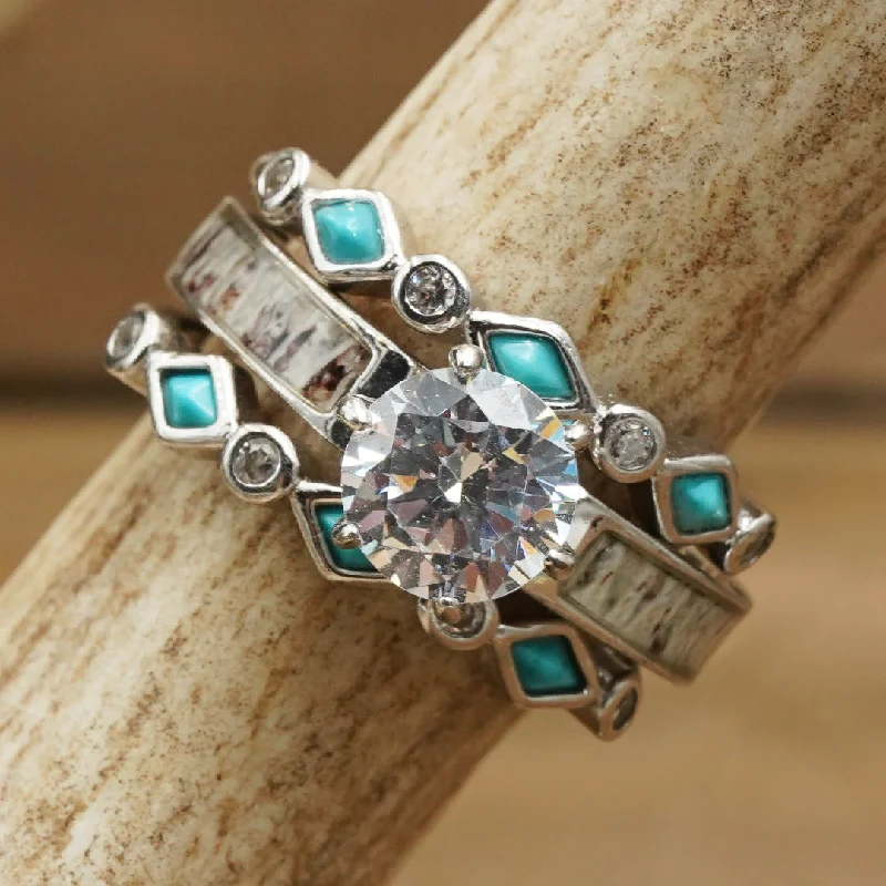 engagement rings with two-tone bands -The Grand Cascade Tulum Wedding Set