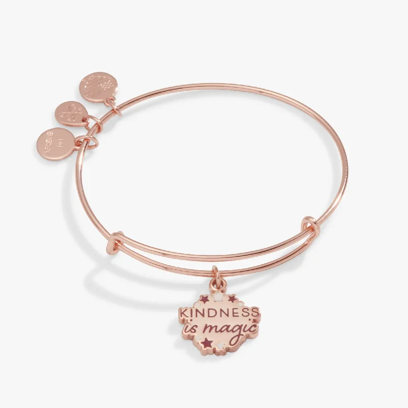 women's bracelets with personalized engraving -'Kindness is Magic' Charm Bangle Bracelet