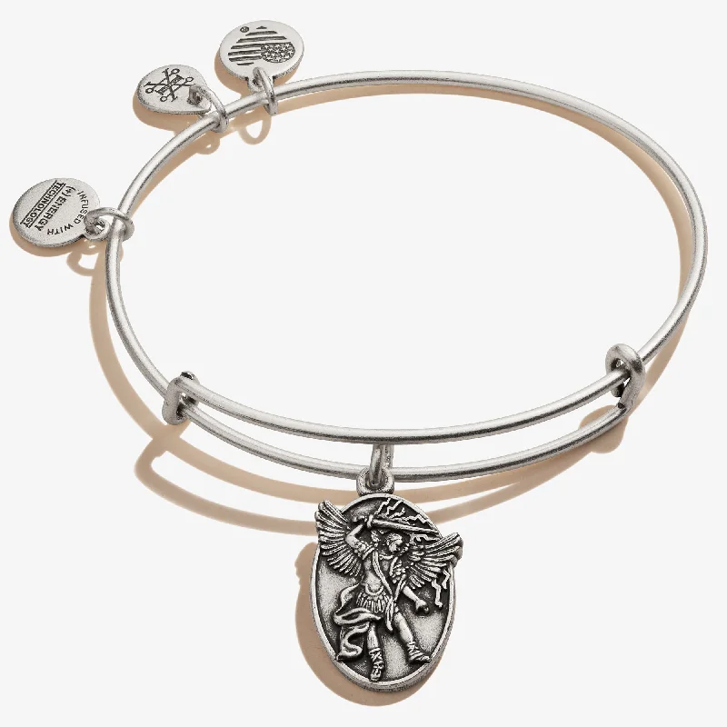 women's bracelets with a modern touch -Archangel Michael Charm Bangle