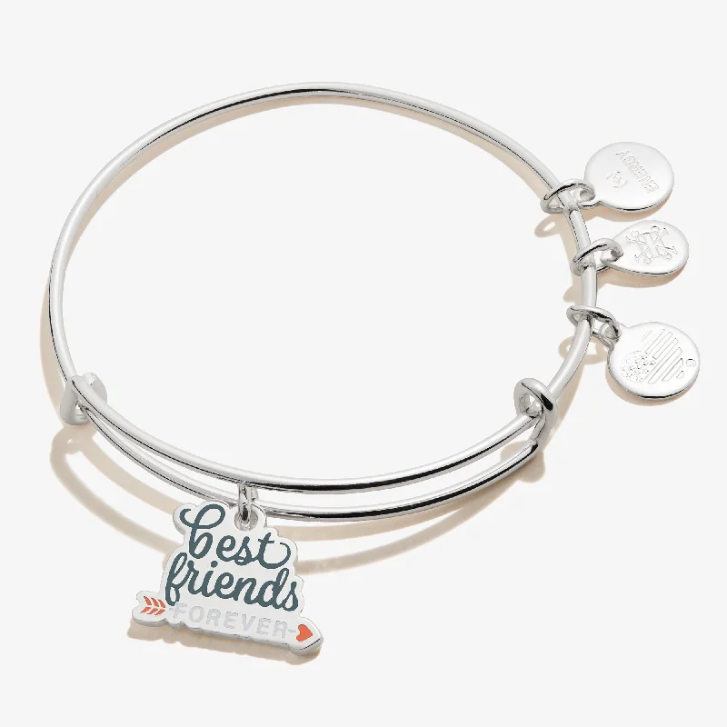 women's bracelets with luxury diamonds -'Best Friends Forever' Charm Bangle