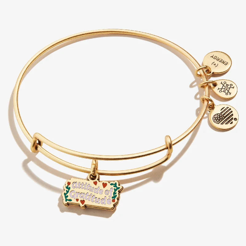 women's bracelets with zodiac sign -'Attitude of Gratitude' Charm Bangle