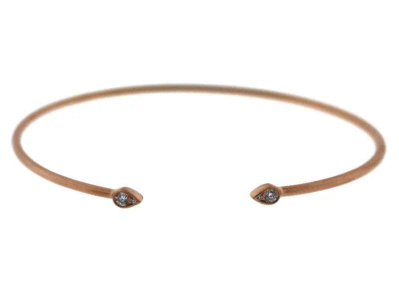 women's bracelets with geometric shapes -Diamond Tear Drop Bangle