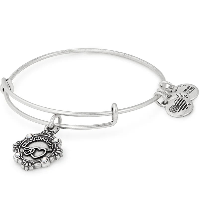 women's bracelets with enamel design -'Granddaughter' Charm Bangle